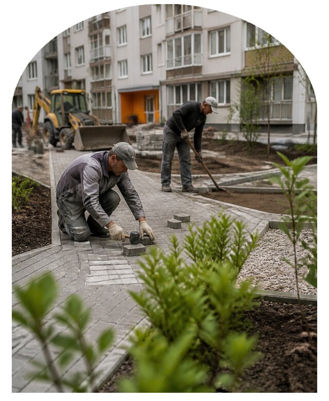 Благоустройство двора многоквартирного дома в Обнинске